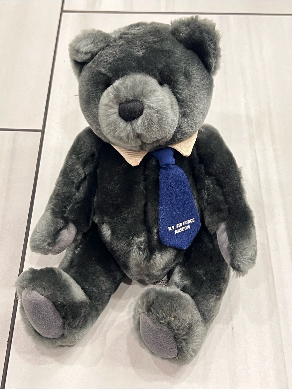 Velvets By Greek Gray Stuffed Bear 11” Plush Toy U.S. Air Force Museum Tie